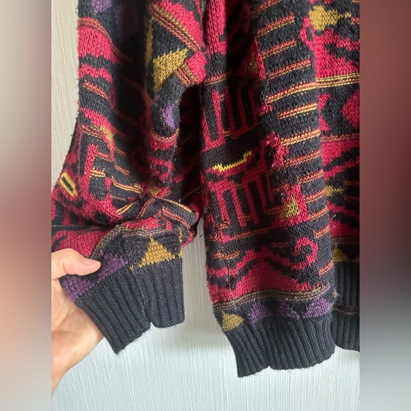 Vintage Men's Multicolor Patterned Sweater - Picture 5 of 8